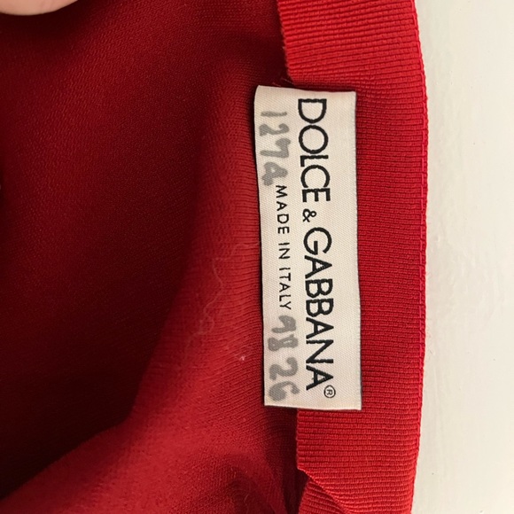 Dolce & Gabbana lipstick red midi pencil skirt - Picture 3 of 3